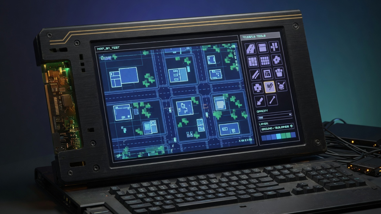 Black Iron engines editor on a dark workstation